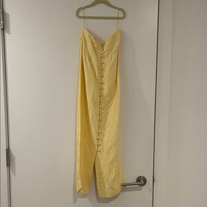 Cult Gaia Yellow Button-Front Skirt